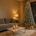 Luxury Snow-Frosted Artificial Christmas Tree – Premium Full Branch Design with Metal Stand | Elegant Holiday Décor for Homes & Offices in Dubai
