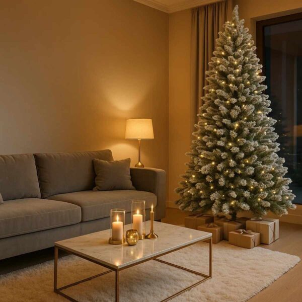 Christmas Tree 03 Luxury Snow-Frosted Artificial Christmas Tree – Premium Full Branch Design with Metal Stand | Elegant Holiday Décor for Homes & Offices in Dubai